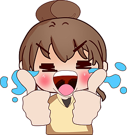 手绘伤心哭的小女孩表情包