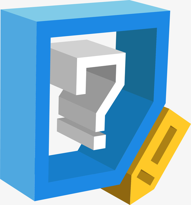 矢量手绘立体问题解决图标