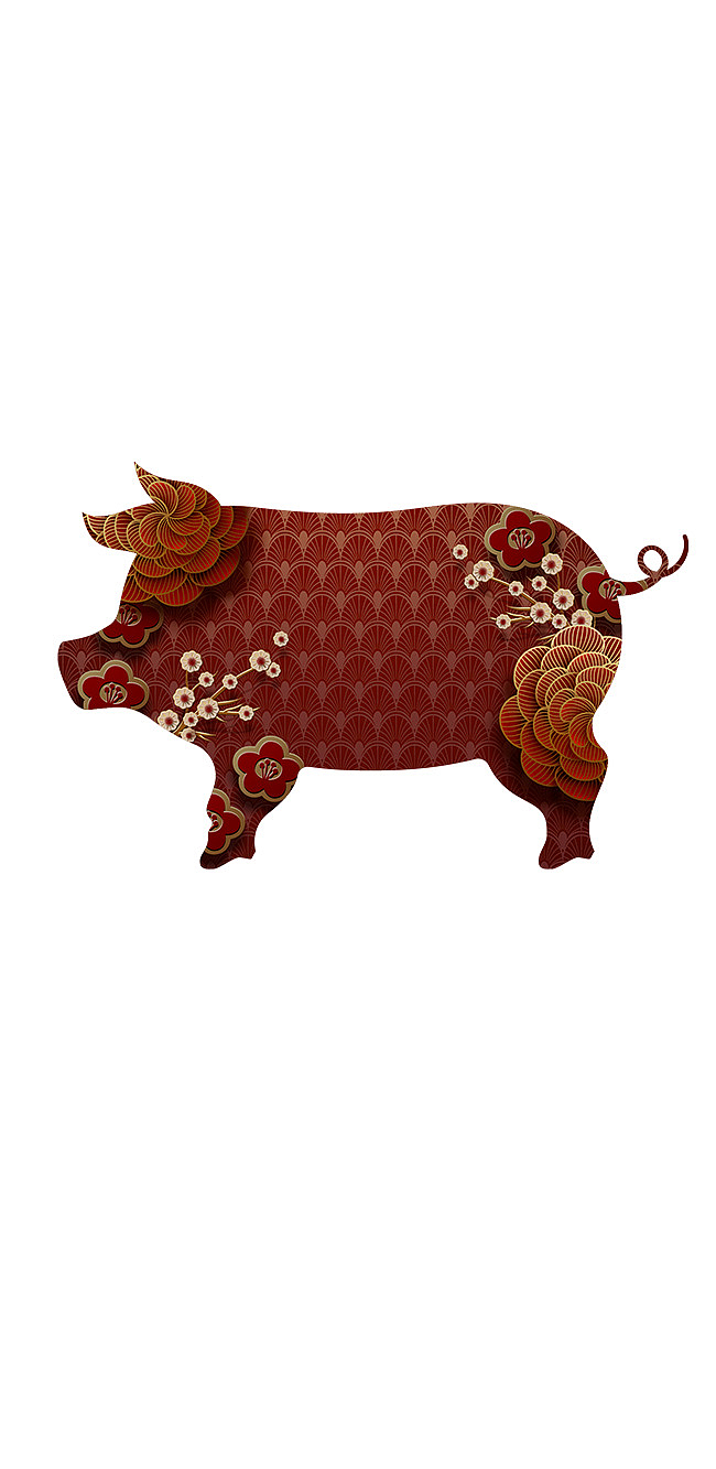 新年新春春节元素素材猪