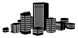 城市楼房剪影高楼大厦