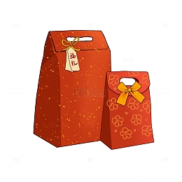 新年红色礼物袋