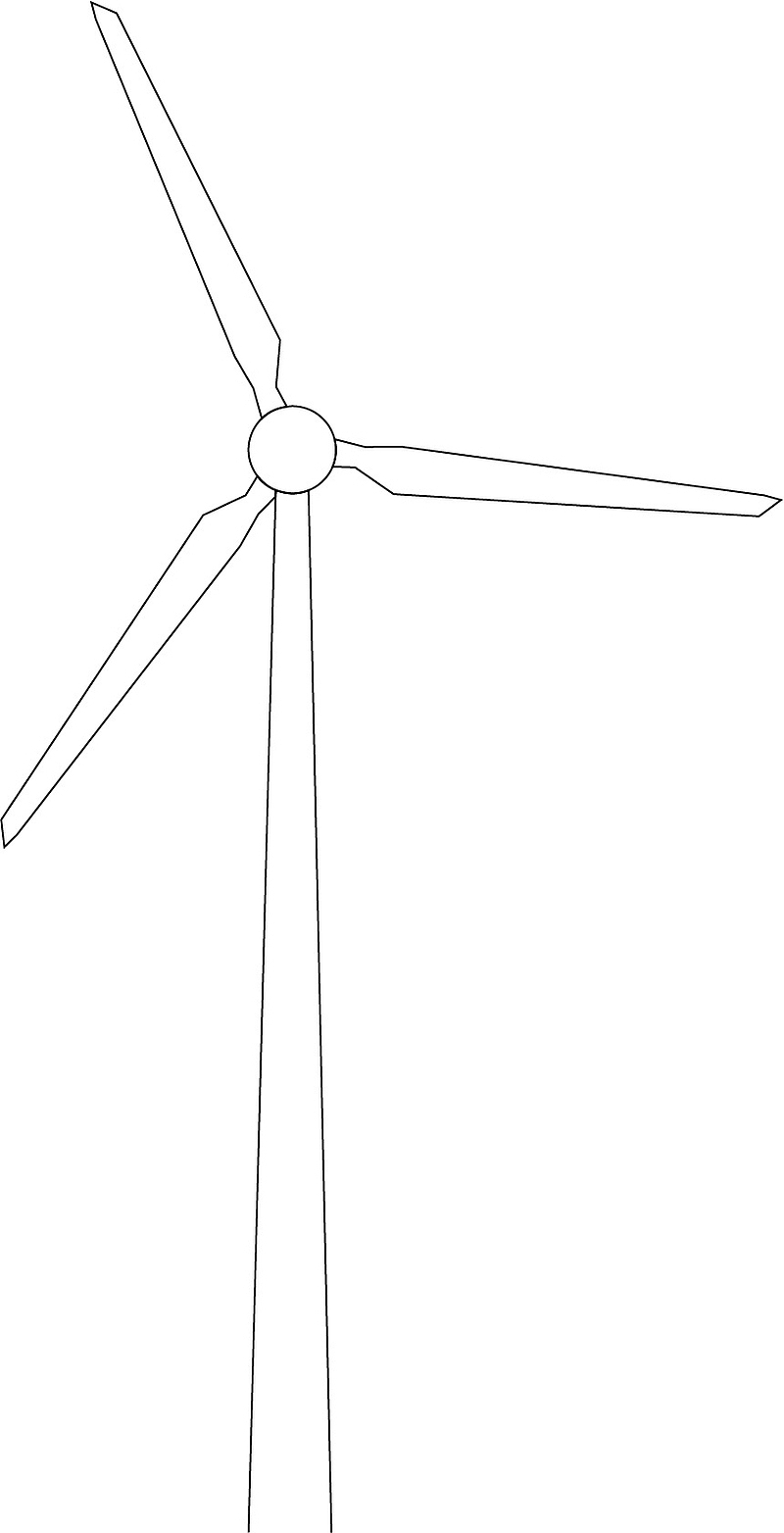 风力发电风机线稿