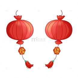 新年红色灯笼元素
