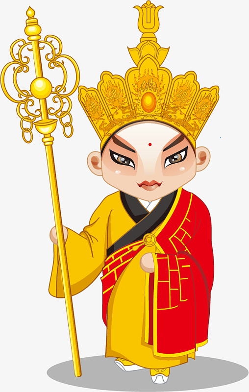 矢量卡通京剧唐僧png素材