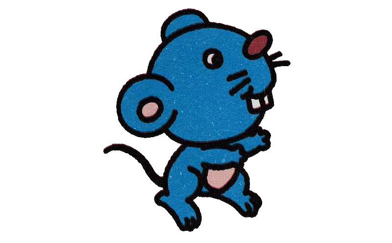 蓝色小老鼠红鼻子鼠年拜年