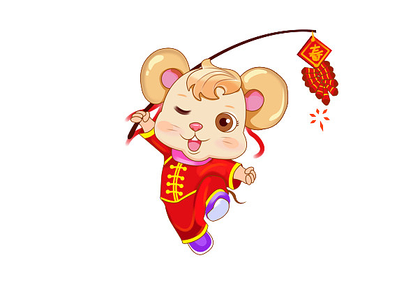 鼠年插画春节