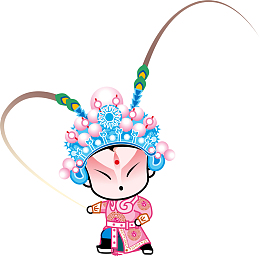 国粹京剧Q版全套PNG动漫武生粉