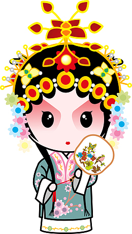 国粹京剧Q版全套PNG动漫青衣