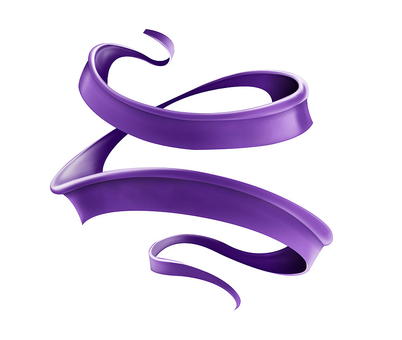 立体紫色节日丝带