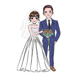 新郎新娘新人卡通婚礼小人16