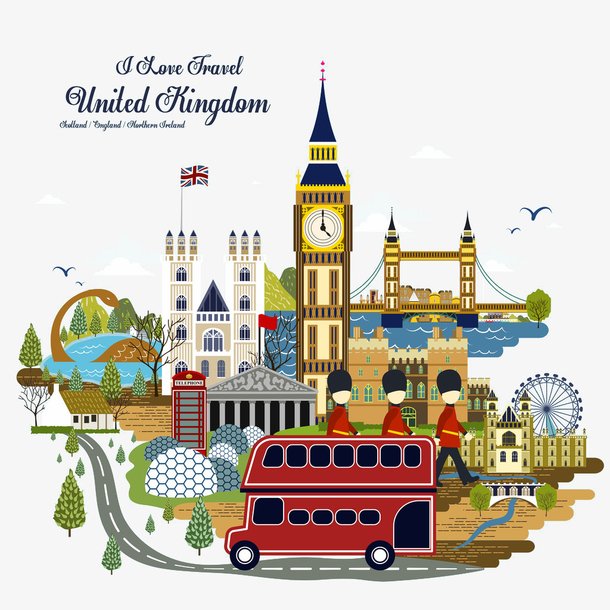 英国多种旅游元素