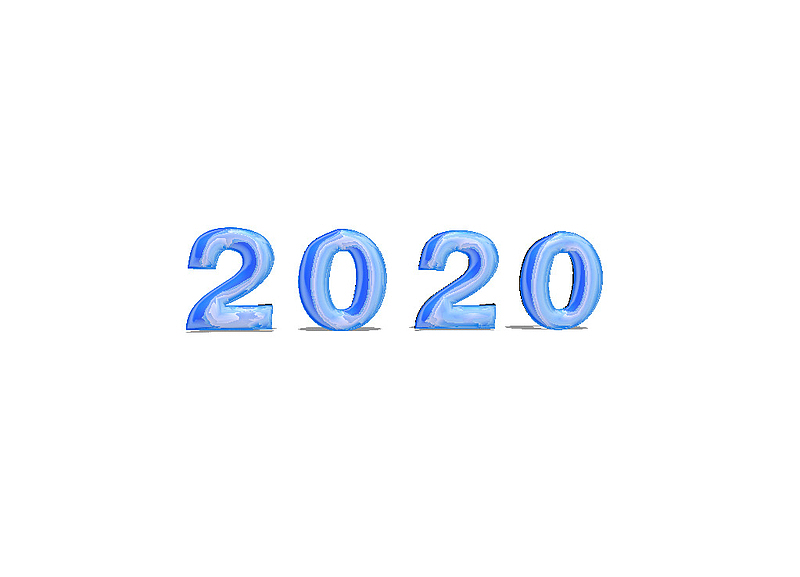 2020彩色玻璃质感立体文字