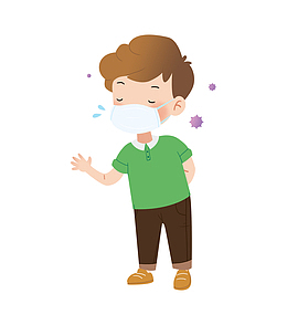 口罩  戴口罩  卡通