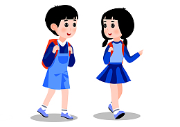 2个学生    卡通学生