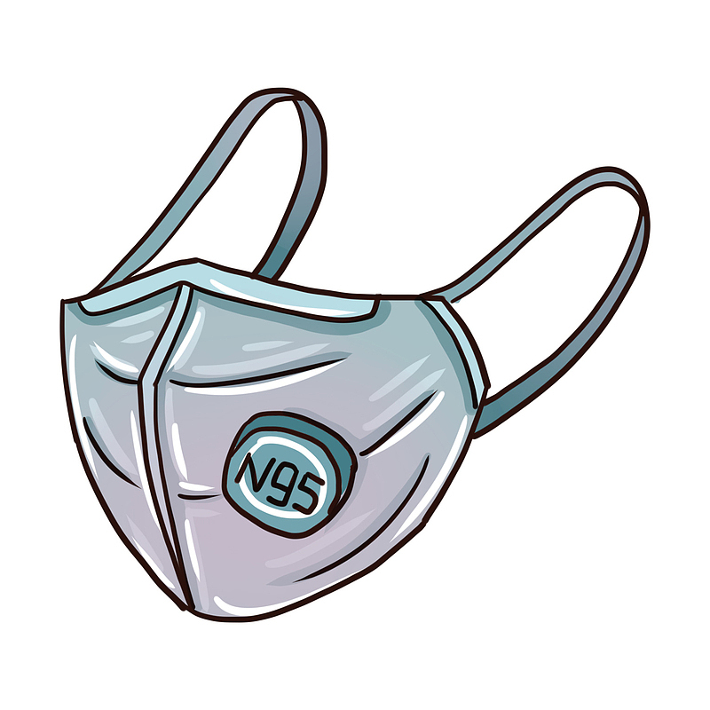 疫情手绘口罩N95口罩新型冠状病毒