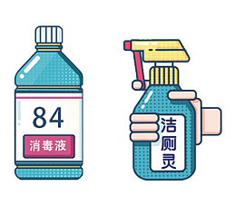 84消毒液洁厕灵矢量图