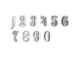 银色金属质感数字