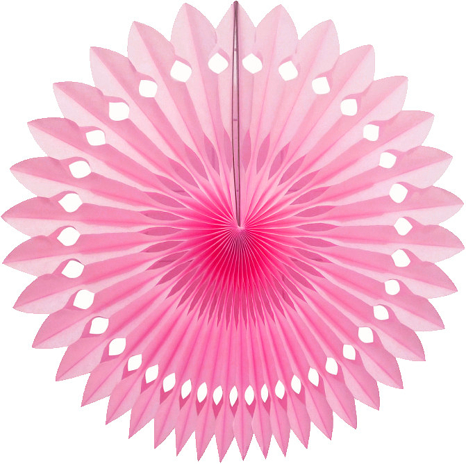 粉色镂空纸花扇