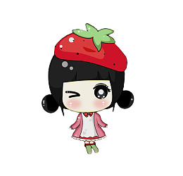 可爱草莓小女孩