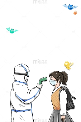 疫情手绘医生手绘人物蝙蝠蜜蜂