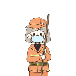 清洁工打扫城市环卫工