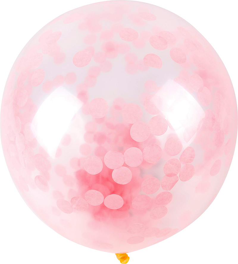 粉色圆片纸屑气球