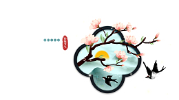 春天春分手绘玉兰花元素