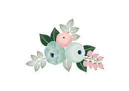 手绘画风花朵创意