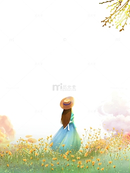 春季春游赏花元素