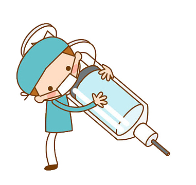 手绘卡通医生打针