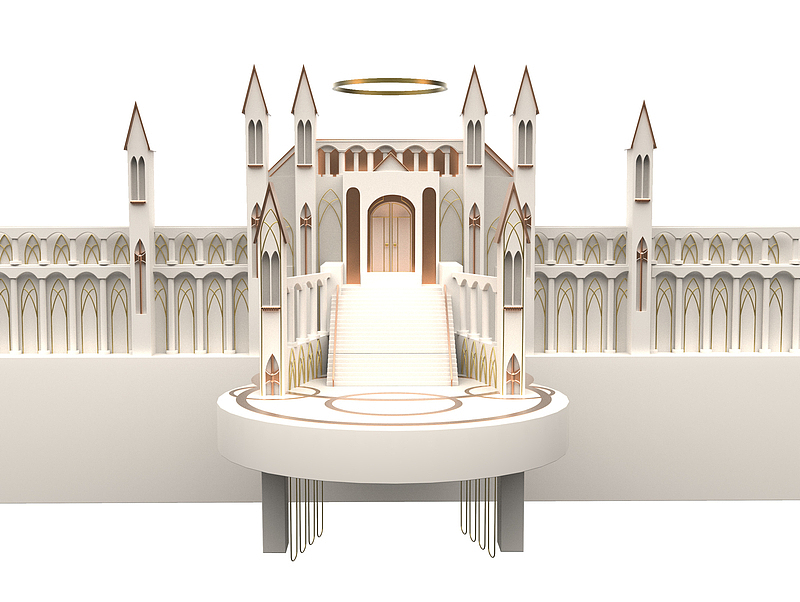 C4D 宫殿 城堡 魔幻 模型