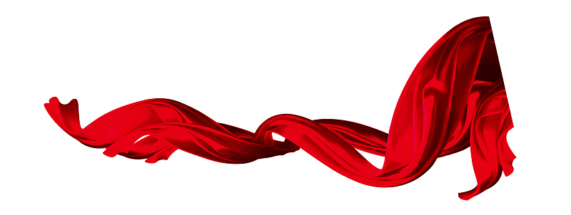 红色绸带漂浮装饰
