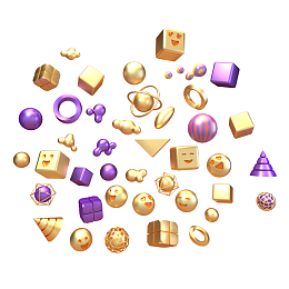 C4d 球 漂浮元素 几何