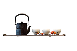 中式茶壶茶杯元素