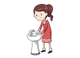 疫情卡通人物手绘人勤洗手