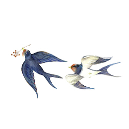 衔着果子的小鸟素材