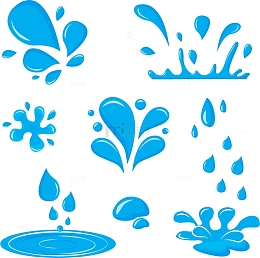 水 水滴 溅水 雨滴 水潭卡通矢量图