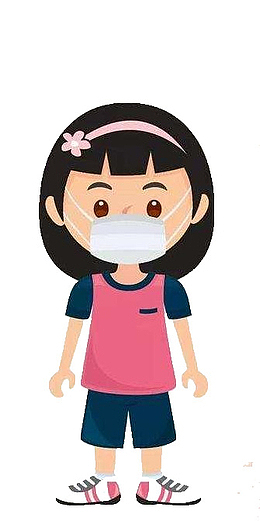 戴口罩的卡通女孩子