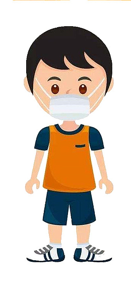 戴口罩的可爱小男孩