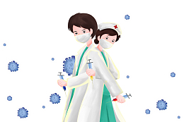 抗击疫情手绘卡通医生免扣