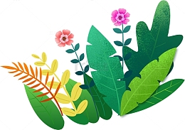 手绘花草装饰元素