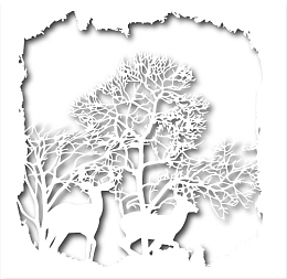 纸片雕刻森林与鹿