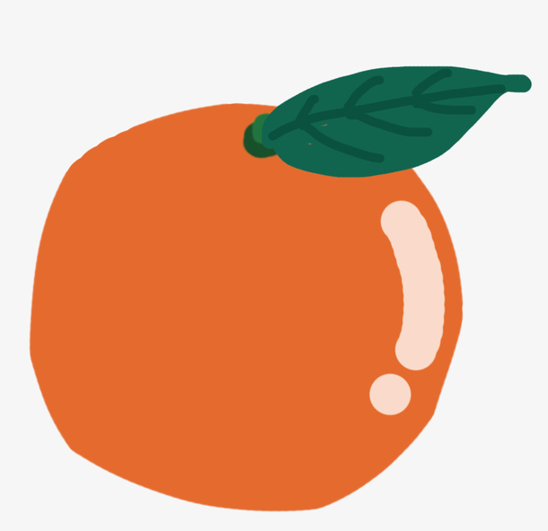 手绘卡通水果橙子1658