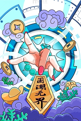 国潮创新背景元素图