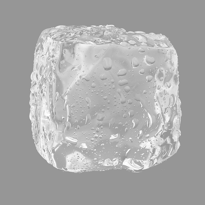 一个白色透明冰块