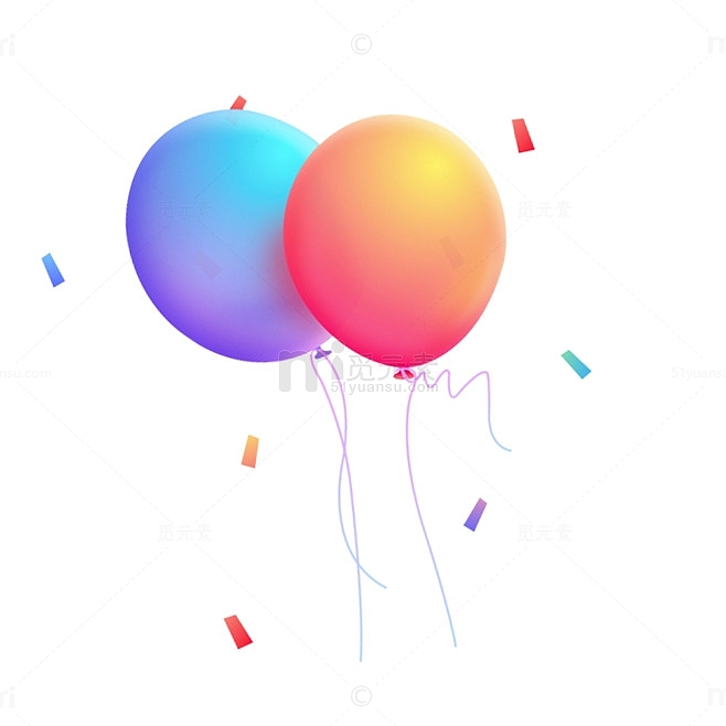 气球 悬浮彩带 节日彩带