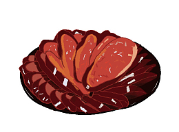 卡通手绘插画腊香肠