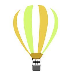 黄色热气球矢量免扣