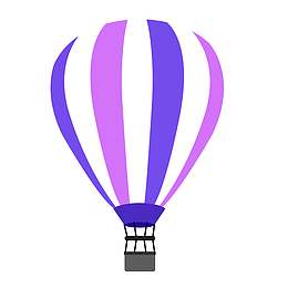 紫色热气球矢量免扣