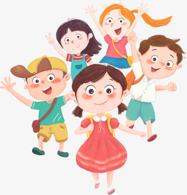 上学,开心的小孩